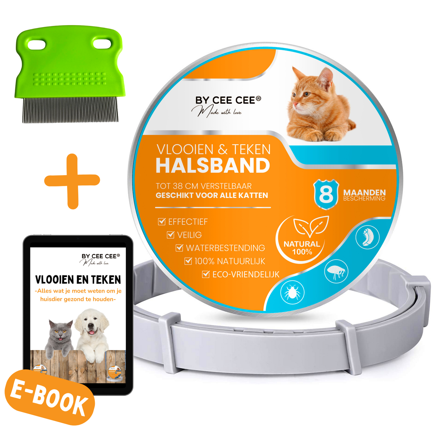 Vlooienband Kat - Effectief Tegen Vlooien En Teken - 100% Natuurlijk - Organic