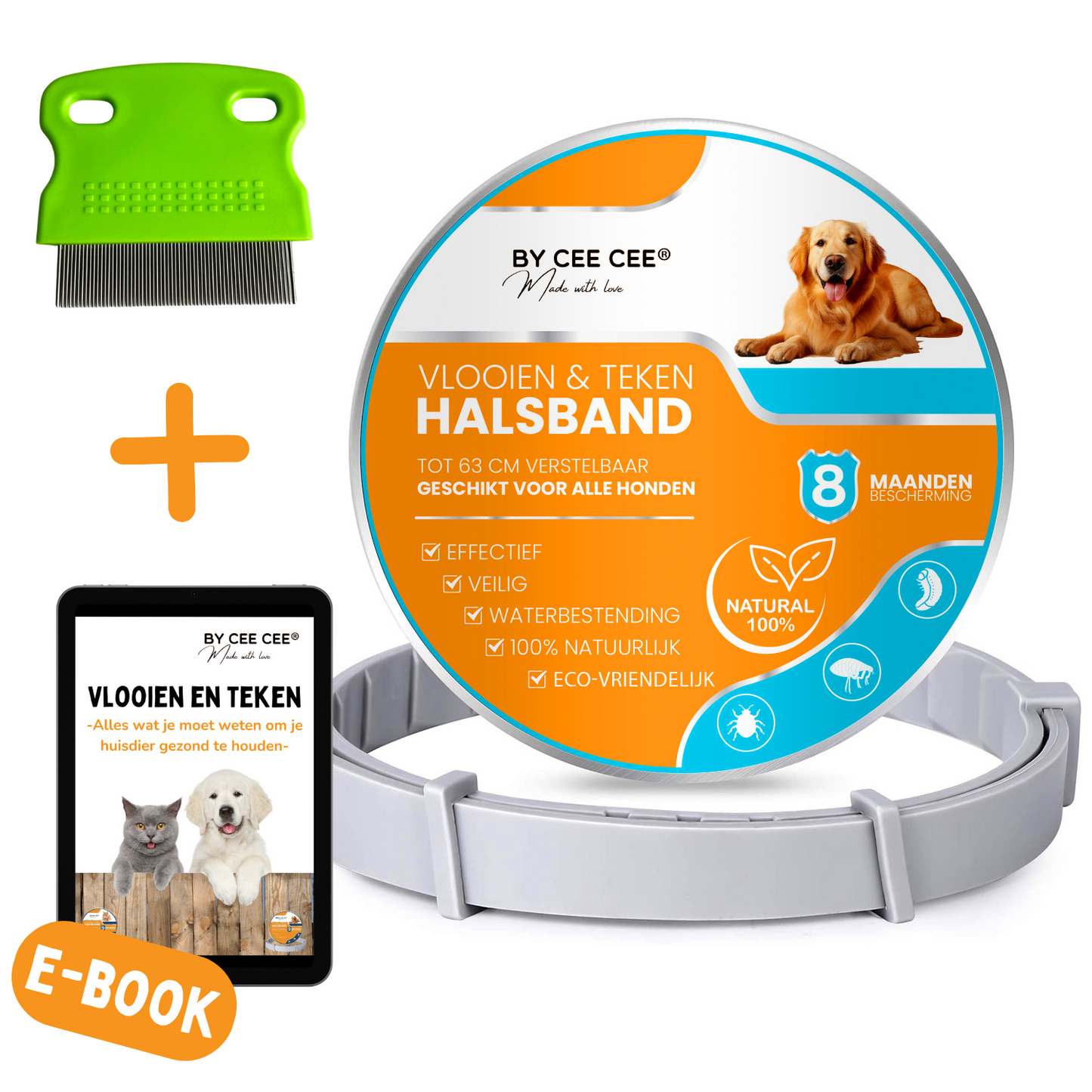 Vlooienband Hond - Effectief Tegen Vlooien En Teken - 100% Natuurlijk - Organic