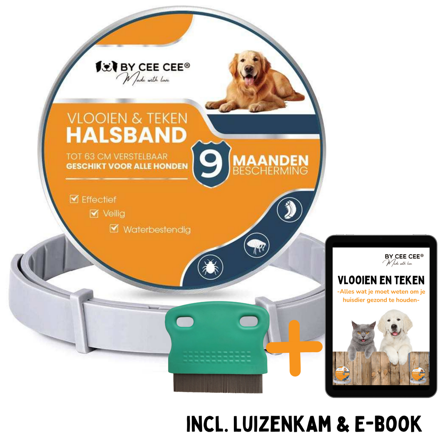 Vlooienband Hond - Effectief Tegen Vlooien En Teken - Grijs