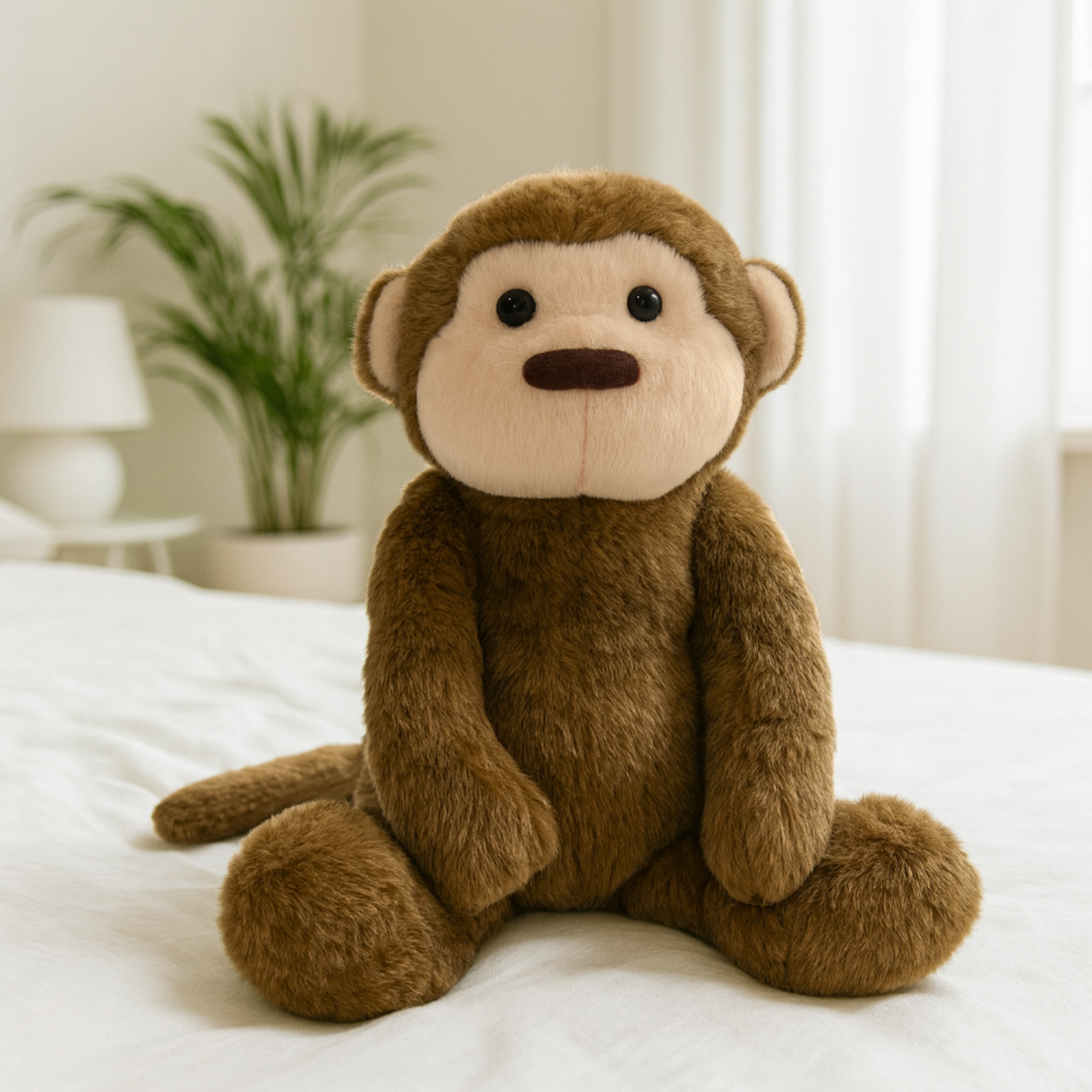 Verzwaringsknuffel 2Kg - Verzwaarde Knuffel - Coco Konijn - Weighted Stuffed Animal - Sensorisch Speelgoed - Voor Kinderen En Volwassenen - Bruin - Met Canvas Opbergtas
