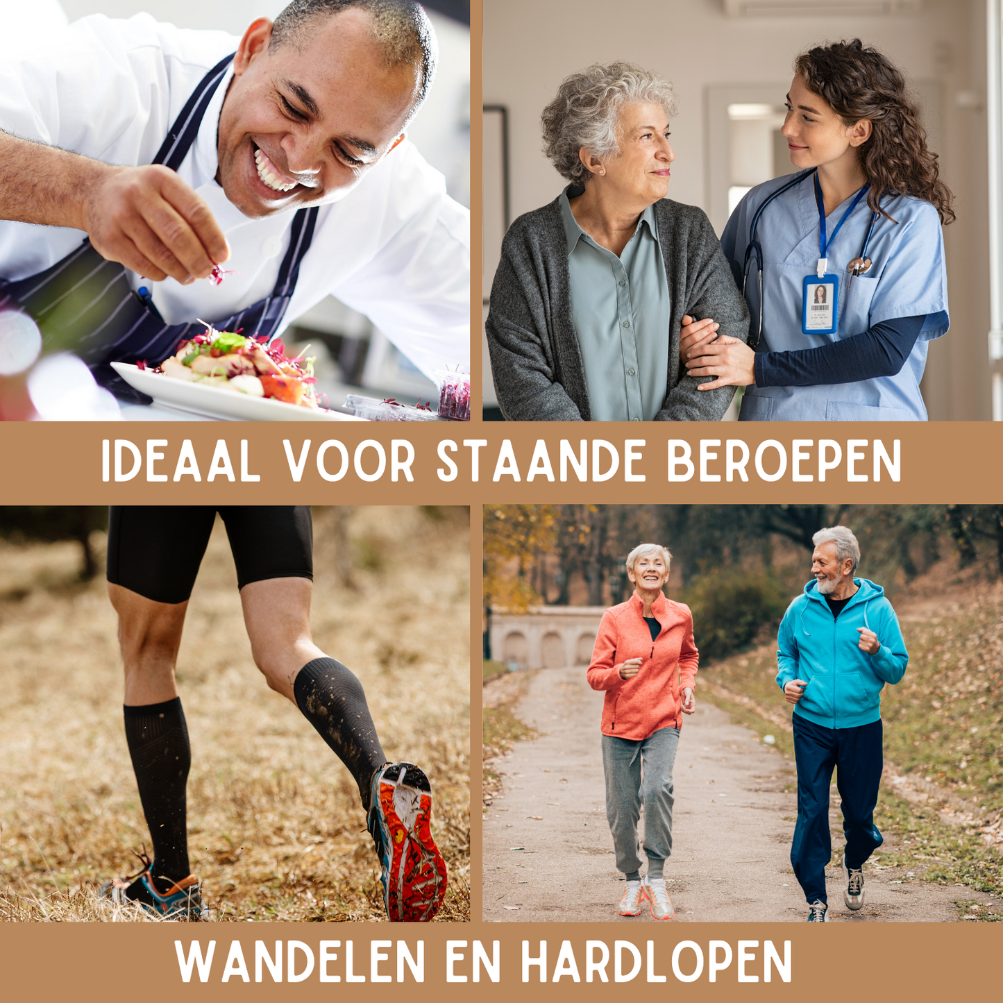 Compressiekousen 3 Paar 20-30 mmHg - Steunkousen Vrouwen en Mannen
