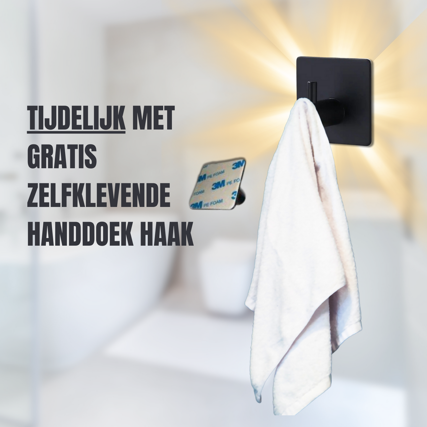 Coopley - Wc Rolhouder Staand - Toiletrolhouder - Luxe Reserverolhouder - Premium - Incl. Handdoekhaak - Zwart