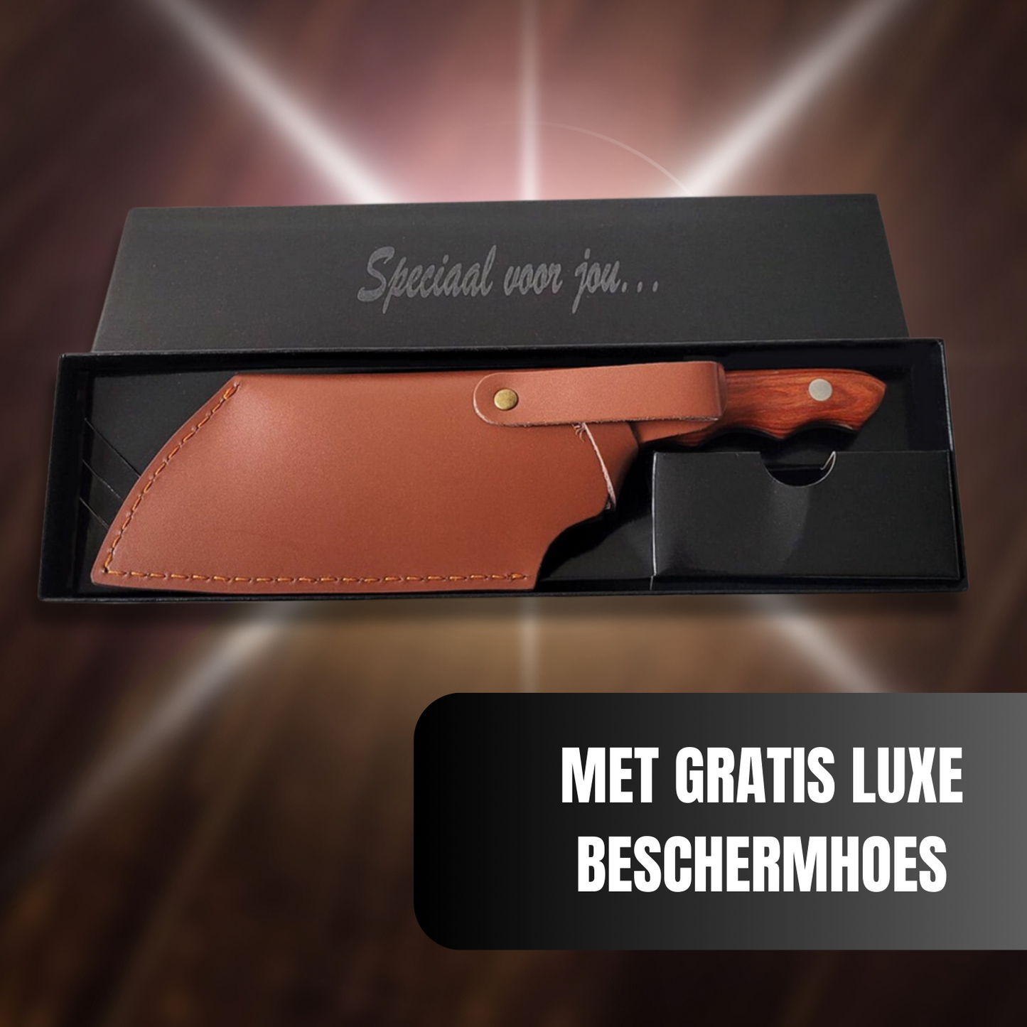 T&M Knives® - Gehamerd Koksmes Met Opener