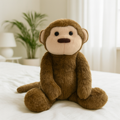 Verzwaringsknuffel 2Kg - Verzwaarde Knuffel - Coco Konijn - Weighted Stuffed Animal - Sensorisch Speelgoed - Voor Kinderen En Volwassenen - Bruin - Met Canvas Opbergtas