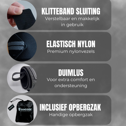 Sandside Wrist Wraps Premium voor Crosstraining en Fitness