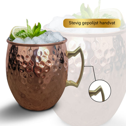 Moscow Mule Bekers Premium – Cocktail Glazen - Luxe Giftset Cadeau